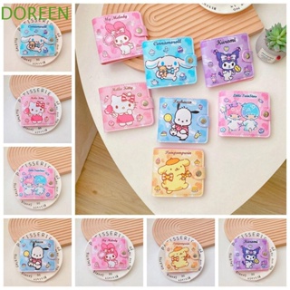 Doreen กระเป๋าใส่เหรียญ, กระเป๋าสตางค์ ลายการ์ตูน Cinnamoroll Kuromi, กระเป๋าใส่บัตรแฟชั่น, กระเป๋าใส่บัตรเปลี่ยนกระเป๋าใส่บัตร Melody สําหรับเด็ก