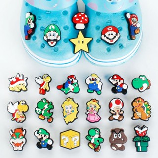 จี้ไดโนเสาร์น่ารัก จิบบิทซ์ สําหรับเกมเห็ด Croc Jibits Charm Super Mario Jibitz Crocks สําหรับผู้หญิง รองเท้า อุปกรณ์เสริม จี้รองเท้า หมุดตกแต่ง