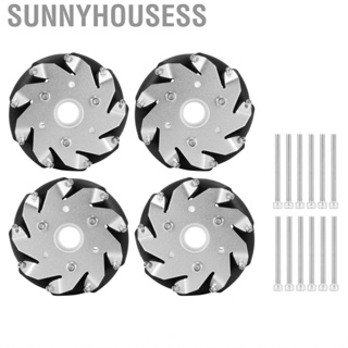 Sunnyhousess 4pcs 100mm Durable Steel Mecanum Wheels Set Left Right For Robot Car SPK