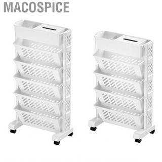 Macospice Movable Book Rack Large  Bookshelf Storage Shelve Organizer File Bookcase With Drawer Student Office HT