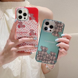 เคสป้องกันโทรศัพท์มือถือ ลายหมี หรูหรา สําหรับ iPhone 15 14 Pro Max 13 12 Pro Max 11 Pro Max 14P