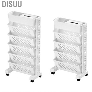 Disuu Movable Book Rack Large  Bookshelf Storage Shelve Organizer File Bookcase With Drawer Student Office HT