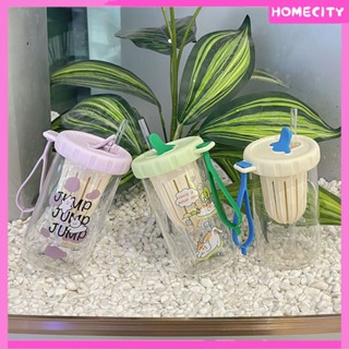 [Ready] [Ready] Fruit Lemon Fruit Tea Cup Tea Separation Glass With Straw Student Couple Water Cup