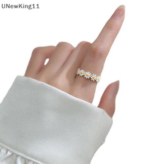 Unewking แหวนหมั้น เปิดนิ้วมือ ลายดอกเดซี่น่ารัก ปรับได้ สไตล์วินเทจ เครื่องประดับ สําหรับผู้หญิง งานแต่งงาน