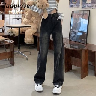 DaDulove💕 New American Ins High Street Washed Jeans Niche High Waist Loose Wide Leg Pants plus Size Trousers