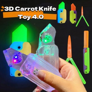 Luminous 3d Printing Gravity Small Radish Knifes Mini Model Push Card Student Prize Pendant Decompression Toy Gift For Boys