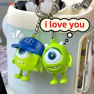 Luminous Sounding Monster Big-eyed Boy พวงกุญแจน่ารักการ์ตูนหมวก Three-eyed Monster กระเป๋าจี้ Linklink