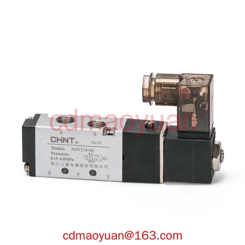 Zhengtai CHINT Solenoid วาล์ว 4V-110/06 สองทิศทางห้าผ่านวาล์ว 220/24/12V 4V110 4V-110/06 AC220V 4V-1