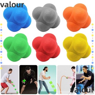 Valour ลูกบอลยางหกเหลี่ยม แบบพกพา สุ่มสี สําหรับฝึกเทนนิส