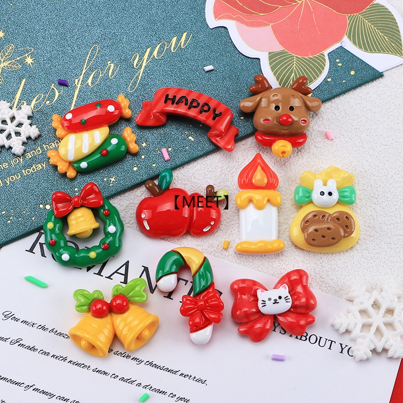 【MEET】10 ชิ้น/แพ็คน่ารักคริสต์มาสการ์ตูน DIY