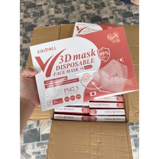 Kikidoll V-fit 3D mask รุ่นไร้โครงลวดจมูก 1กล่อง30ชิ้น