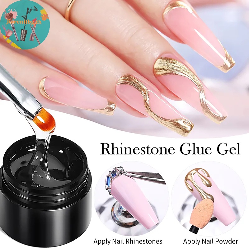RENBG Rhinestones กาวเจลชุดกระจกเล็บ Solid Patch กาวโปร่งใส Adhensive กาวเจลกาวเจลเจลเสริมแรง TH