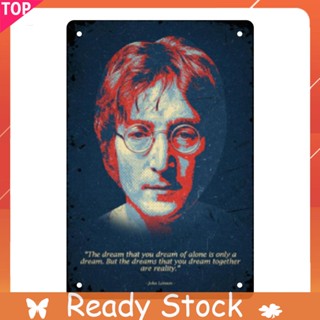 โปสเตอร์ป้ายโลหะดีบุก รูปนักร้อง John Lennon สไตล์เรโทร สําหรับตกแต่งบ้าน