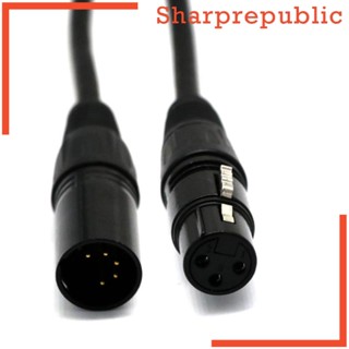 [Sharprepublic] สายเคเบิลอะแดปเตอร์เชื่อมต่อ 5-Pin Male to 3 Female XLR Turnaround DMX DIY