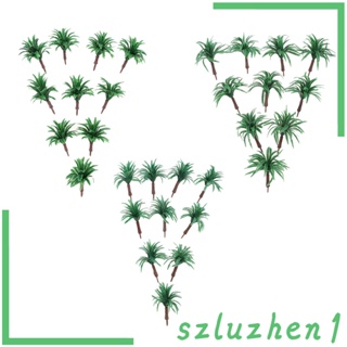 [Szluzhen1] โมเดลต้นไม้ สเกล 1/150 ขนาด 4.5 ซม. สีเขียว สําหรับรางรถไฟ สวน ฉาก 10 ชิ้น