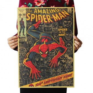 โปสเตอร์กระดาษคราฟท์ ลาย The amazing spider man สไตล์วินเทจ สําหรับตกแต่งภายใน บาร์ คาเฟ่