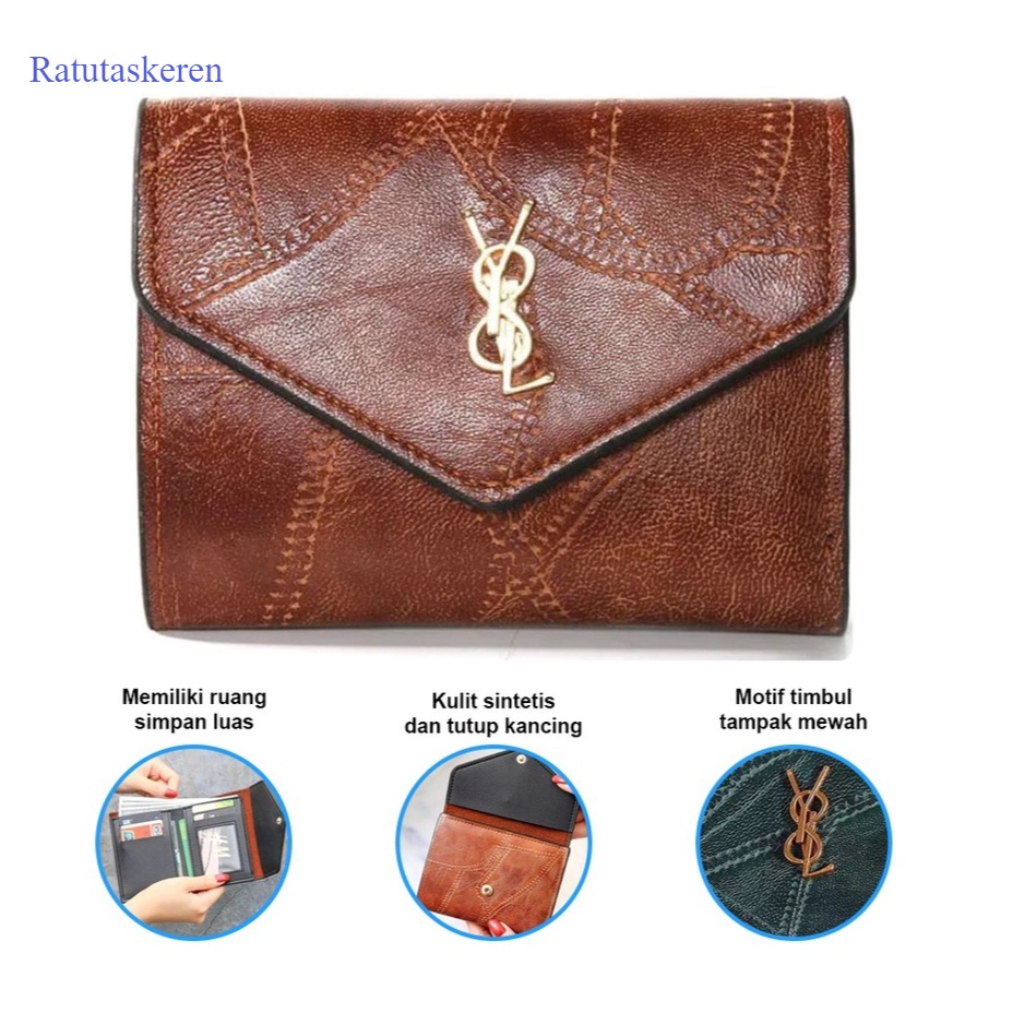 Zamzam MH126 กระเป๋าสตางค์ผู้หญิง กระเป๋าสตางค์นําเข้า กระเป๋าสตางค์แบบพับได้ขนาดเล็กน่ารักและสวยงาม