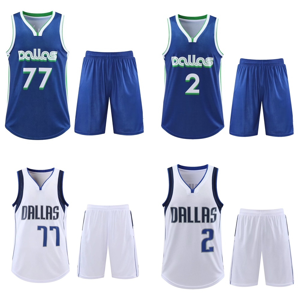 เสื้อกีฬาบาสเก็ตบอล Dallas Mavericks No.2 Kyrie Irving สําหรับผู้ชาย