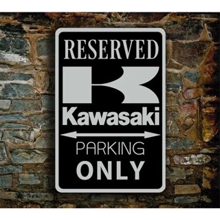 ป้ายโลหะ ลาย Kawasaki Parking Only สําหรับตกแต่งโรงรถ ของขวัญ