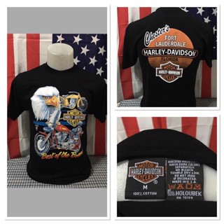 เสื้อยืดผ้าฝ้ายพิมพ์ลายขายดี LL Streetเสื้อฮาเล่ย์ Harley-Davidson Reproduction S-3XL ป้าย USA ผ้าCotton100 ใสสบาย ใสสบา