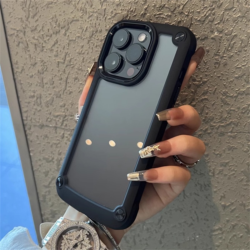 เคสอะคริลิคแข็ง กันกระแทก หรูหรา สําหรับ iphone 15 Pro Max 14 13 12 Pro Max 14 15 Plus