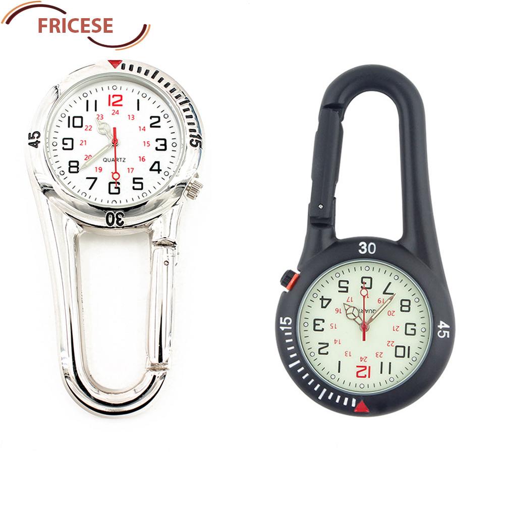 นาฬิกาพ็อกเก็ต แบบคลิป คาราบิเนอร์ หน้าปัดเรืองแสง สําหรับปีนเขา [Fricese]