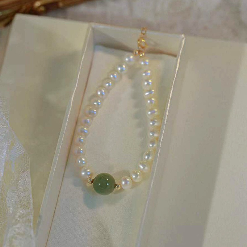 สร้อยข้อมือ ประดับลูกปัดไข่มุก เข้ากับทุกการแต่งกาย สไตล์จีน แฟชั่นฮั่นฝู สําหรับผู้หญิง