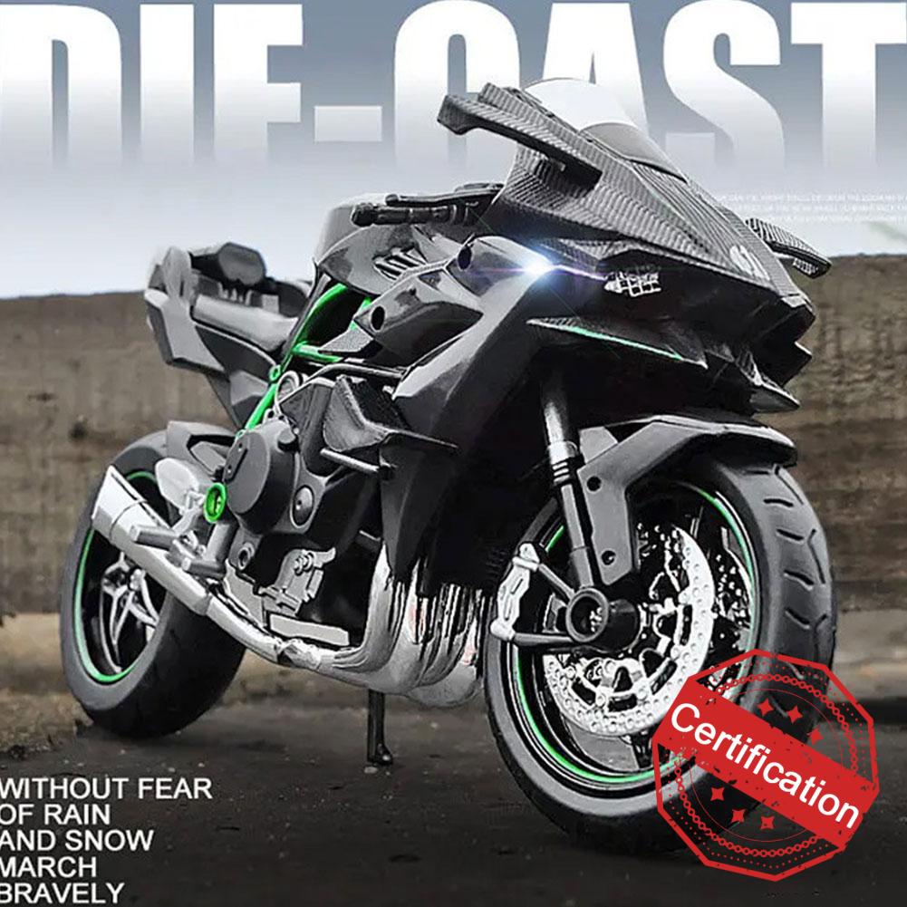 โมเดลรถจักรยานยนต์ Ducati Kawasaki H2 R Ninja 1:18 ของเล่นสําหรับเด็ก E0Q8