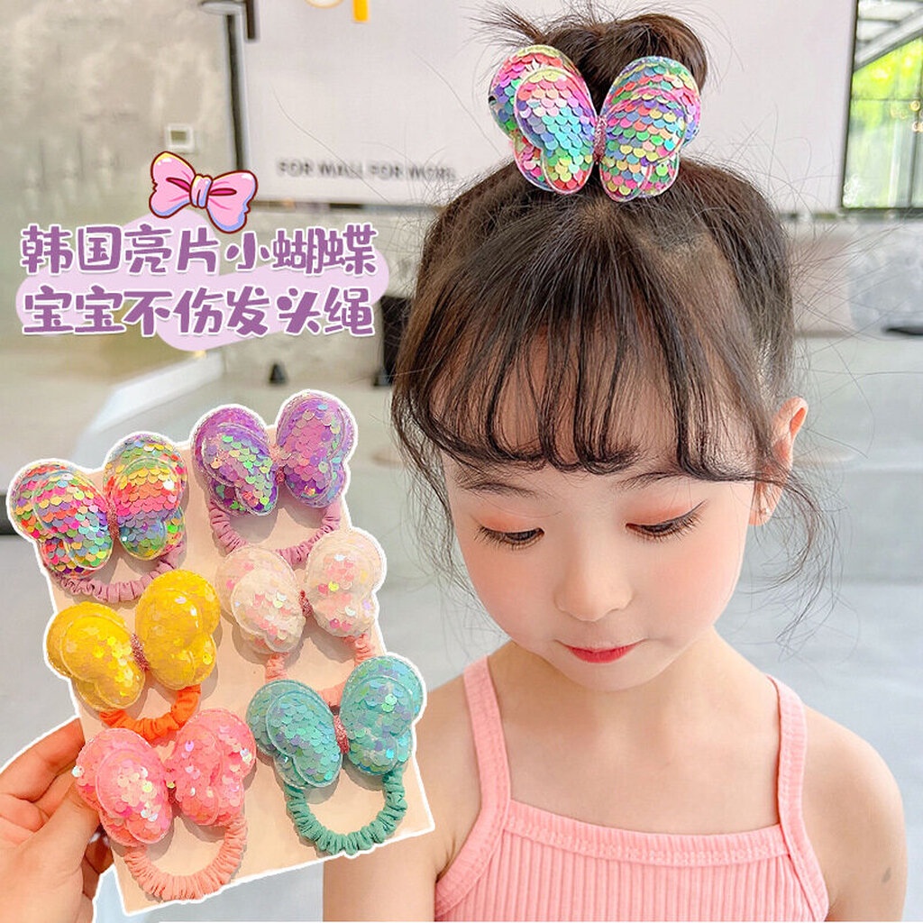 26CHAYA✨ ยางรัดผม ผีเสื้อ ยางมัดผม สีสดใส น่ารัก เส้นใหญ่ สีสวย รัดแน่น