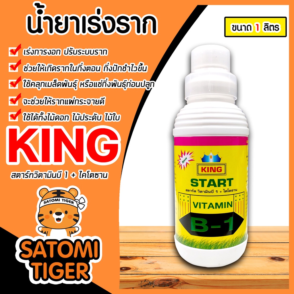 น้ำยาเร่งราก คิงสตาร์ท วิตามิน บี-1 ผสมไคโตซาน ขนาด 1 ลิตร สารเร่งราก สารกระตุ้นราก น้ำยาบี1 B1 เร่ง