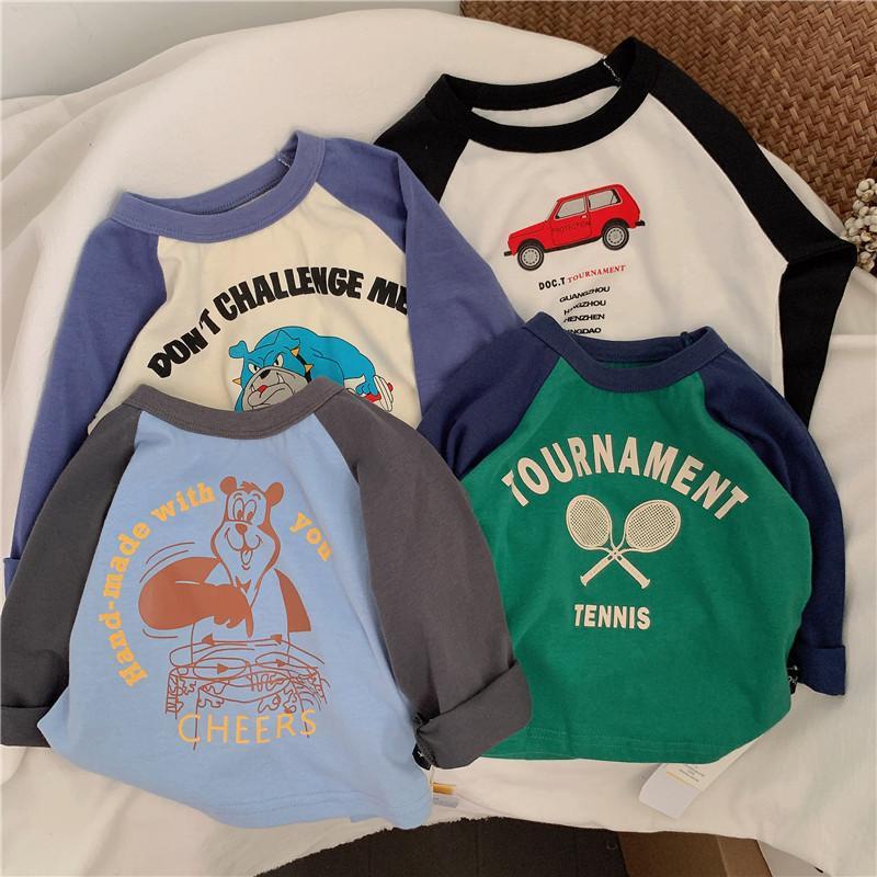 เสื้อยืดแขนยาว พิมพ์ลายการ์ตูน Hanban Raglan สําหรับเด็ก 2023
