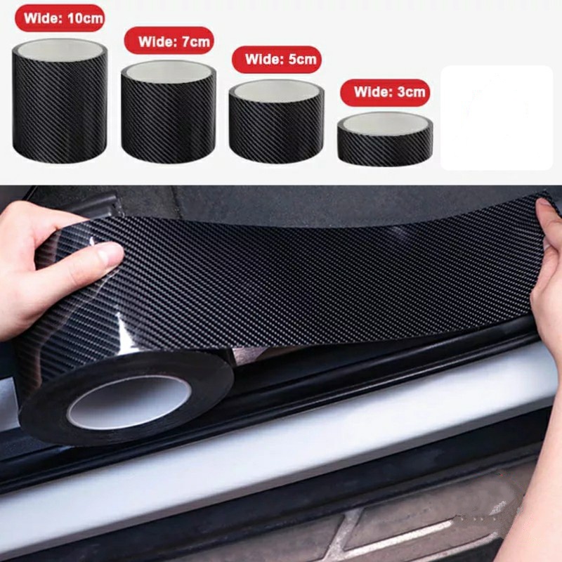 5M/3Mรถสติกเกอร์Protectorสติกเกอร์Sillแผ่น5Dคาร์บอนไวนิลGloss Anti-Scratch Body Step Rollเมตรสติกเกอ