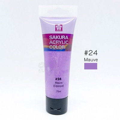 สีอะคริลิค ซากุระ 75มล สีม่วง Mauve #24  / Sakura Acrylic Color 75ml