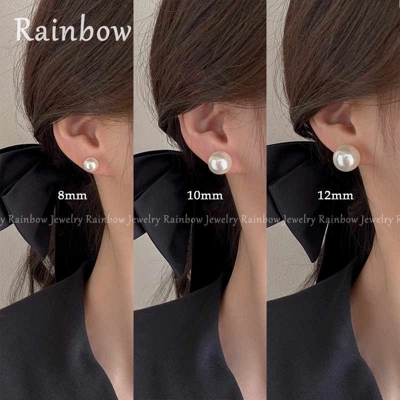 [Rainbow] ต่างหูสตั๊ด มุก สไตล์เกาหลี สําหรับผู้หญิง