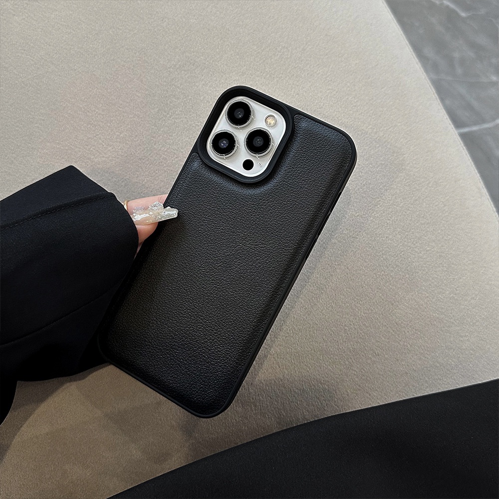 เคสโทรศัพท์มือถือหนังนิ่ม สีดํา สําหรับ IPhone 15 15pro Max 13 Mini 14 14pro 14max 12 11 Pro Max IX XR SE2 Plus - รูปที่ 7