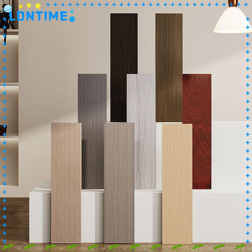 Lontime สติกเกอร์ลายไม้ มีกาวในตัว กันน้ํา สําหรับติดตกแต่งพื้นกระเบื้อง ห้องนั่งเล่น บ้าน
