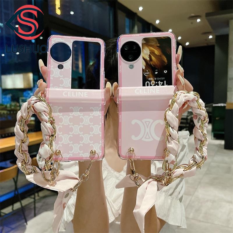Lushuo เคสโทรศัพท์มือถือ PC แข็ง ปิดด้านหลัง 3 in 1 พร้อมสายคล้องมือ สําหรับ OPPO Find n3 N2 Find N2 n3 findn2 3