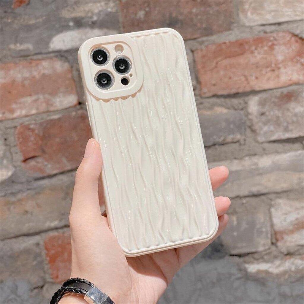เคสไอโฟน TPU ลายคลื่นน้ำ (สีครีม)