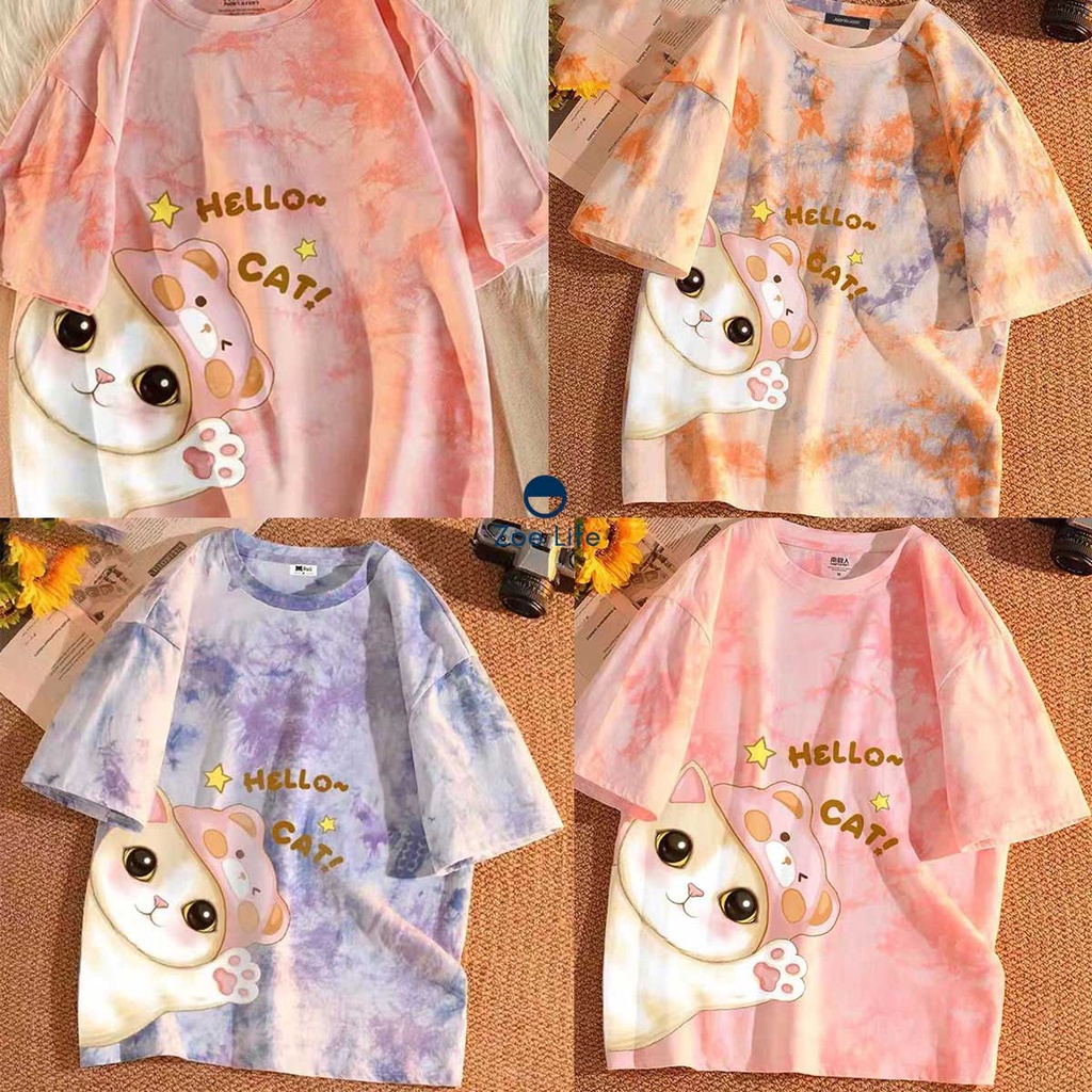เสื้อยืดหลวมลำลองพิมพ์ลายสวยงามเเฟชั่นสไตล์เกาหลี – โปรปัง
