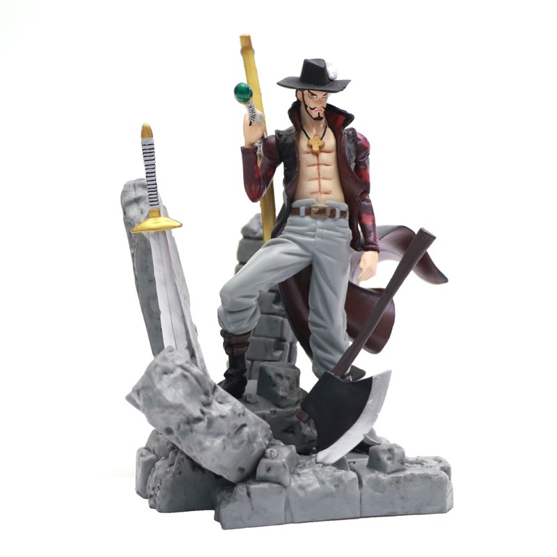 #โมเดล Dracule Mihawk15cm One Piece Dracule Mihawk Top Battle Action Figures Toys Japan Anime Collec