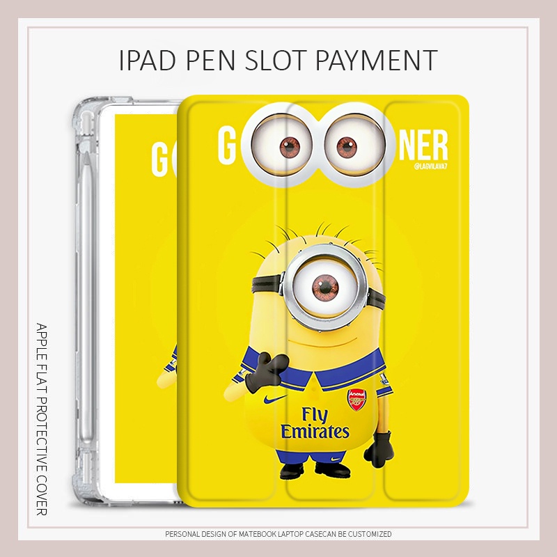 เคส ลายมินเนี่ยน พร้อมช่องใส่ปากกา สําหรับ ipad 10.2 gen 7 8 9 pro11 2022 gen10 ipad mini 4 5 6 ipad air 1 2 3 4 5