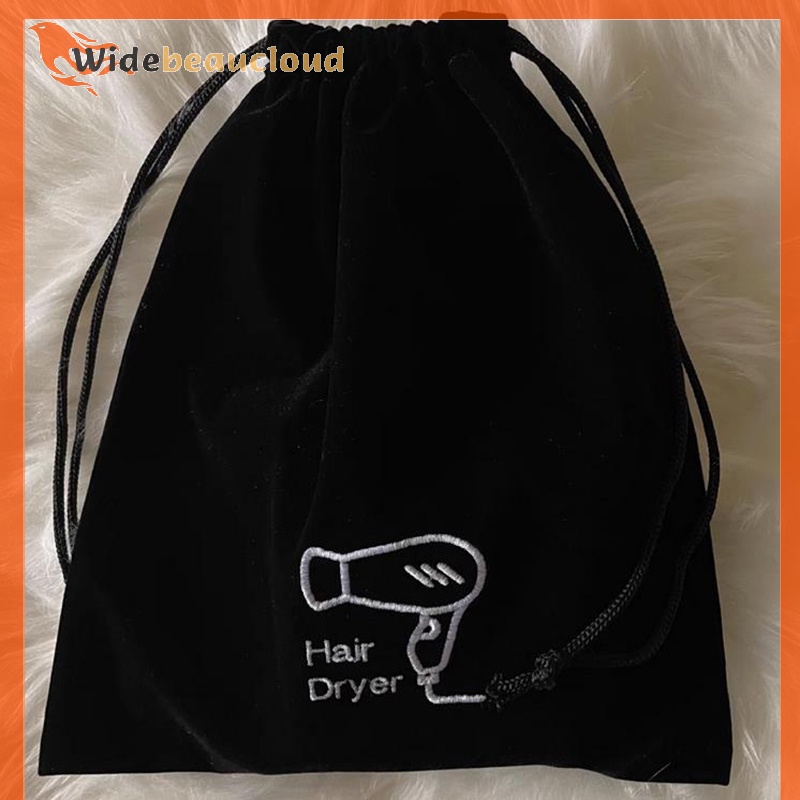 Widebeaucloud 1 ชิ้น ถุงผ้าไดร์เป่าผม กระจายผม ถุงเป่าผม เชือกรูด ปิด ผ้าใบ ที่เก็บเข็มขัด ปาก หูรูด ถุงเก็บฝุ่น ดี