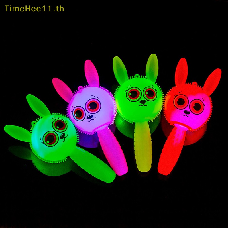 TimeHee Luminous Handle Bear Squeeze และ Calling Music Stick Rattle Toet Kerincingan Bunyi Dan Nyala