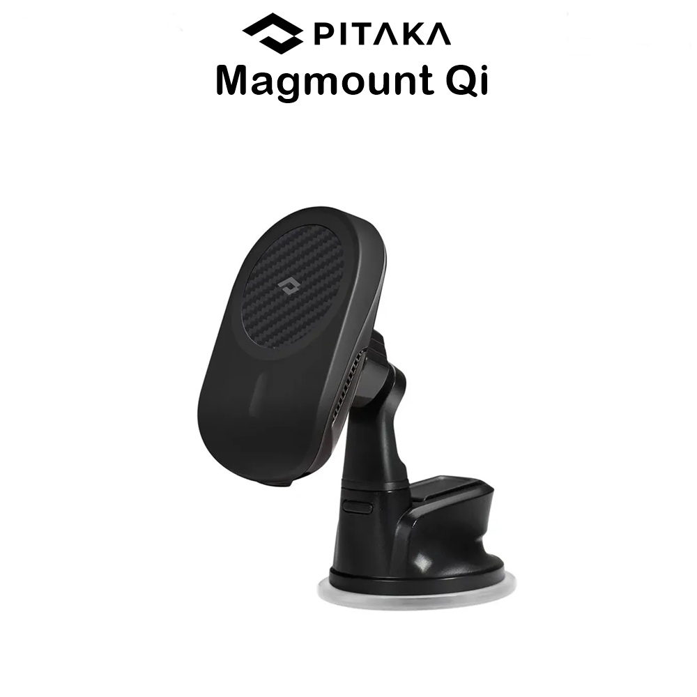 Pitaka MagEZ Mount Qi แท่นที่ชาร์จไร้สายติดรถแบบขาตั้งเคฟล่าแท้100% สำหรับ iPhone13/14/15 Series (ขอ