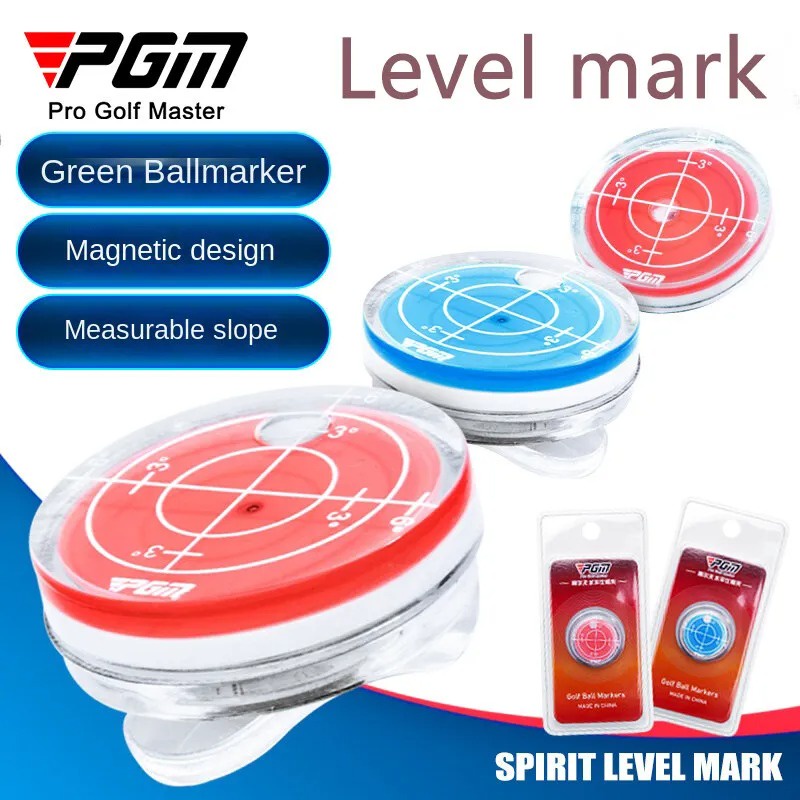 PGM คลิปมาร์กเกอร์แม่เหล็ก สีแดง และสีฟ้า สําหรับมาร์กลูกกอล์ฟ MK011