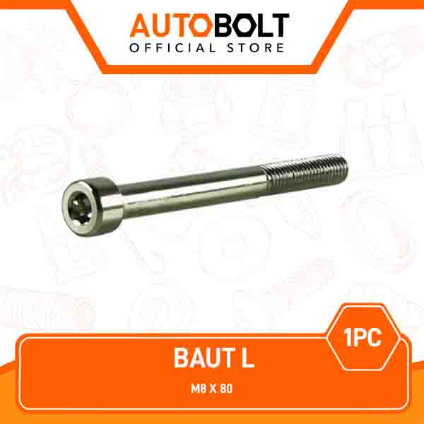 Bolt L 6 M8x80 Key 6 Pitch 1.25 Bolt L6 8x80 M 8 x 80 K 6 K6 P 1.25 P1.25