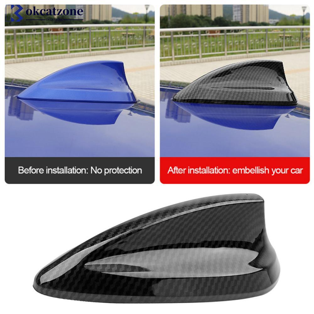 Okcatzone ฝาครอบเสาอากาศคาร์บอนไฟเบอร์ รูปครีบฉลาม สําหรับ BMW 1 2 3 4 5 Series GT7 Series X1 X3 X5 