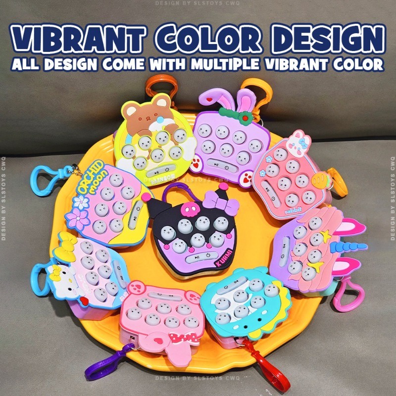 Sanrio Pop It Whack-a-mole Game Console Kuromi Melody พวงกุญแจกระเป๋านักเรียน จี้ ของเล่นเด็ก พัฒนาการทางปัญญา คอนโซลเกมมือถือ ขนาดเล็ก
