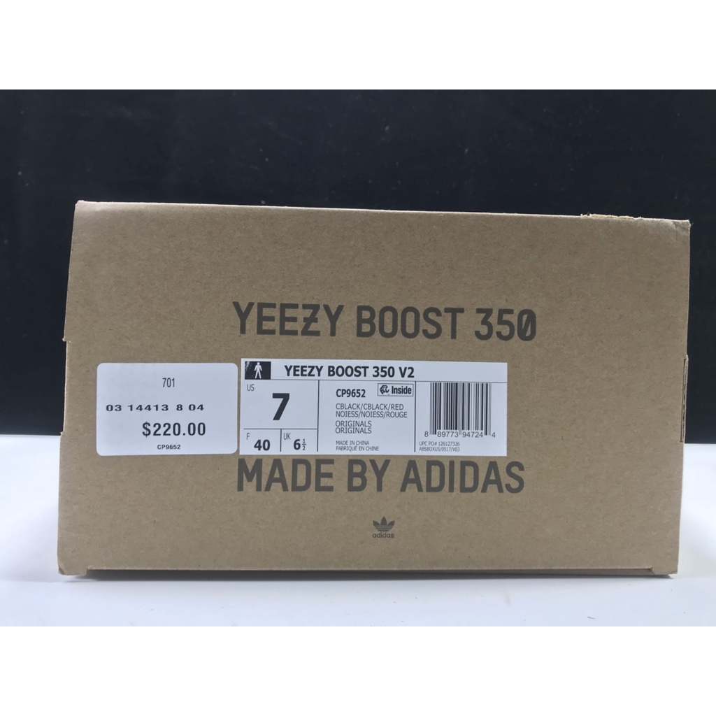 Adidas Originals Yeezy Boost 350 V2 '' Black Red Word '' CP9652 (คุณภาพต้นฉบับ 100%) ผ้าใบสำหรับบุร
