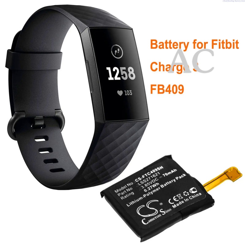 AC Cameron Sino 70mAh Smartwatch Battery LSS271621 for Fitbit Charge 3, FB409